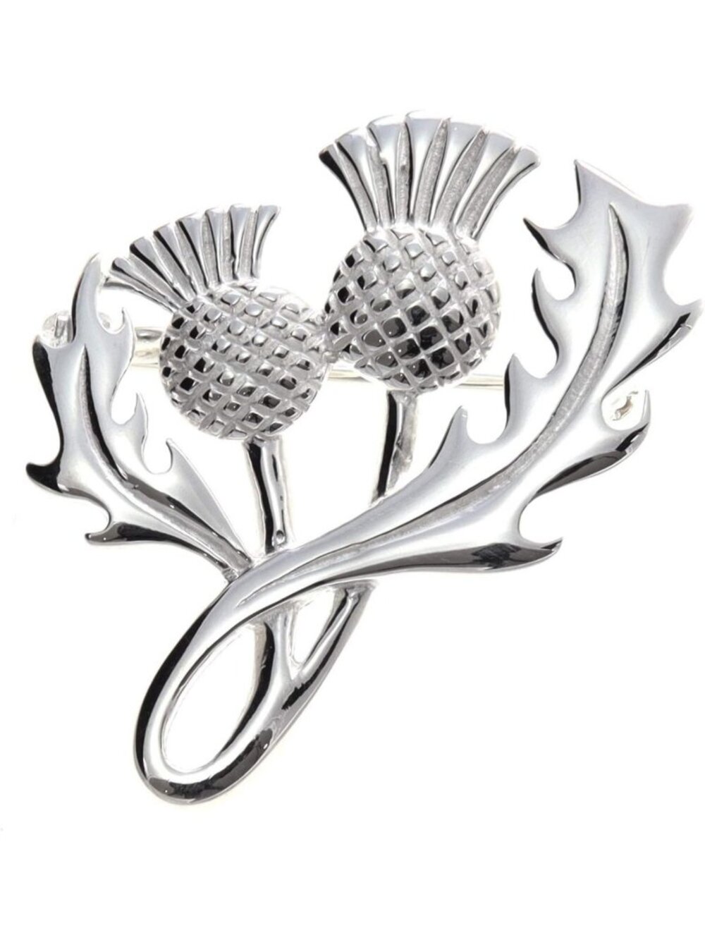 Sterling Silver Scottish Thistle Brooch Pin with Gift Box - Unique Jewelry for